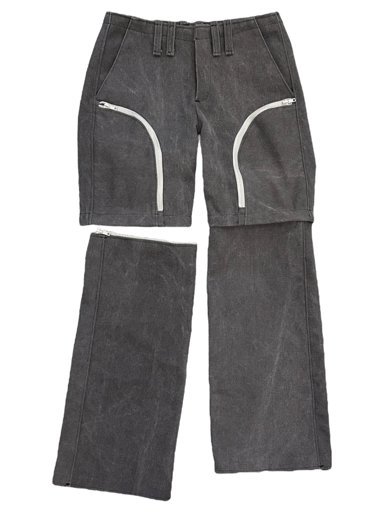 STONE WASHED TRANSFORMABLE TROUSERS