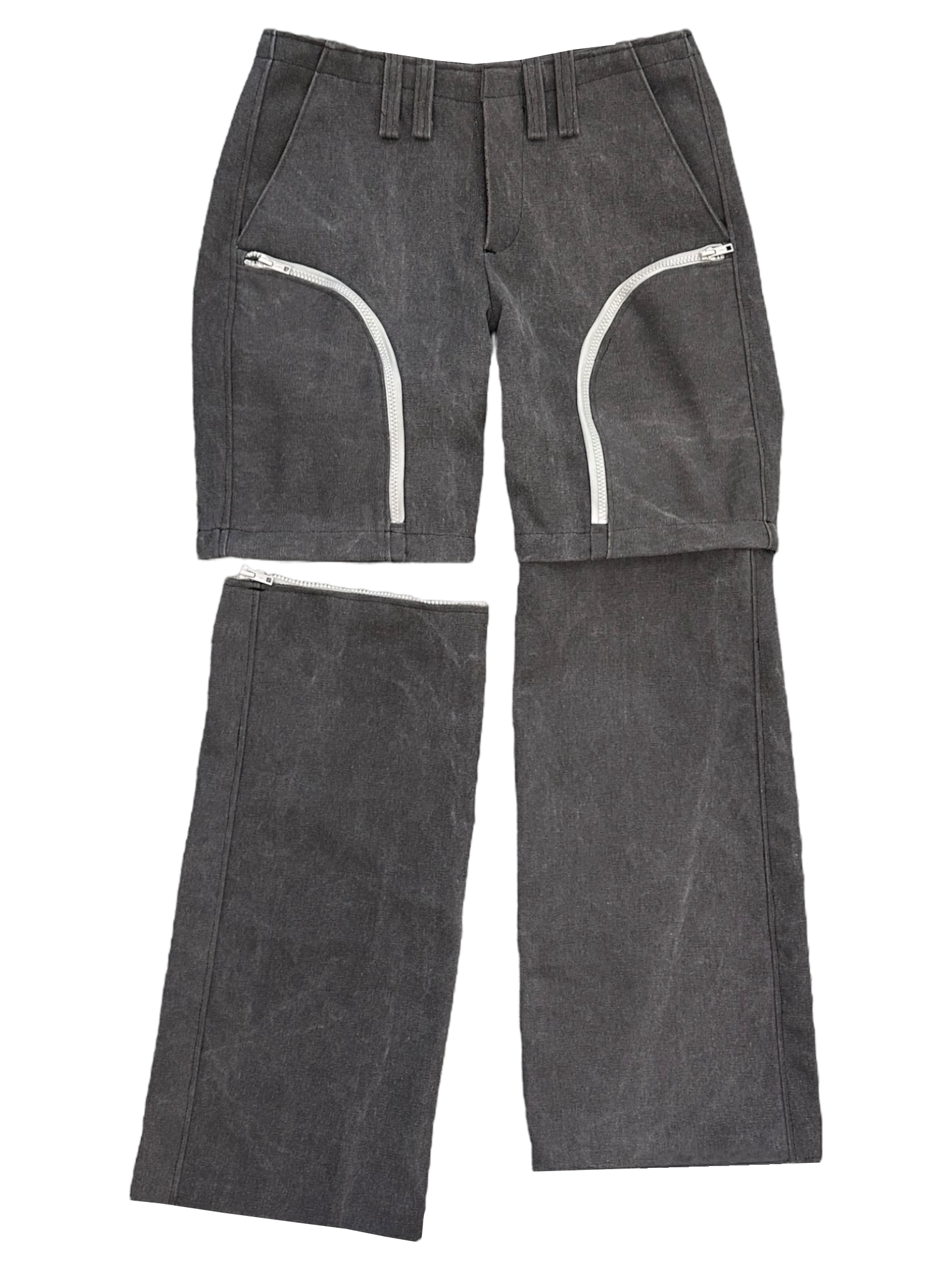 STONE WASHED TRANSFORMABLE TROUSERS